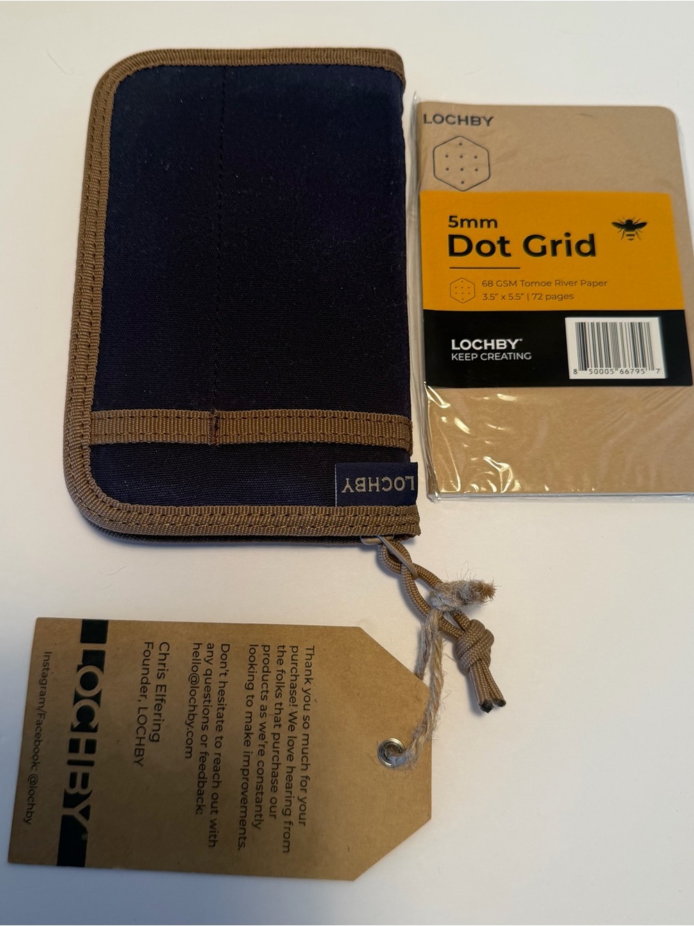 NWT Lochby Mini Field/Pocket Journal in Navy Blue Zipper Cover - Picture 3 of 9